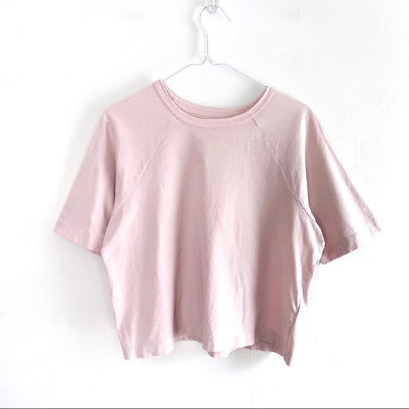 Everlane Tops - Everlane The Organic Cotton Boxy Raglan Tee in Pale Pink